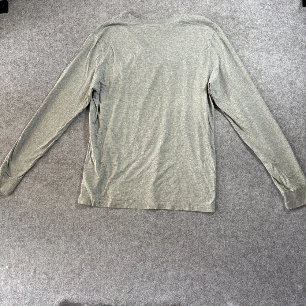 Nike Sportswear Futura Logo Long Sleeve Tee Large Grey Cotton Graphic Shirt